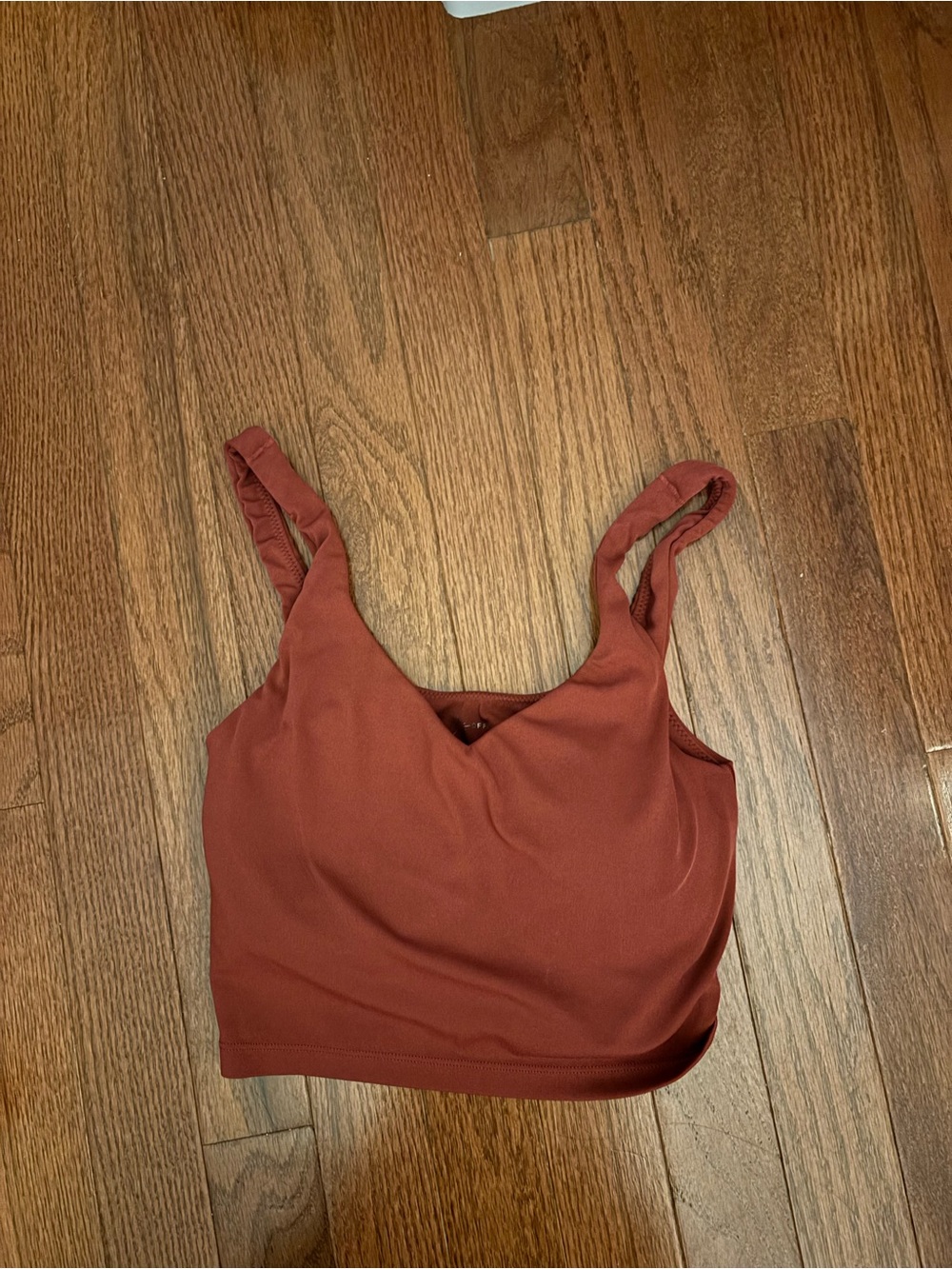 Cropped Rust V-Neck Tank Top